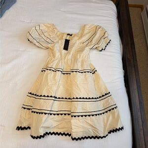 Mikarose Cream and Black Casual Dress